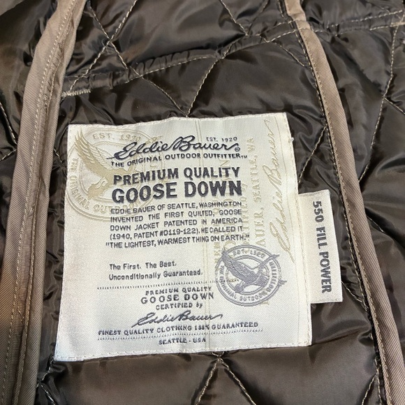 Eddie Bauer lightweight goose down quilted chore barn jacket women’s size M - Picture 6 of 9